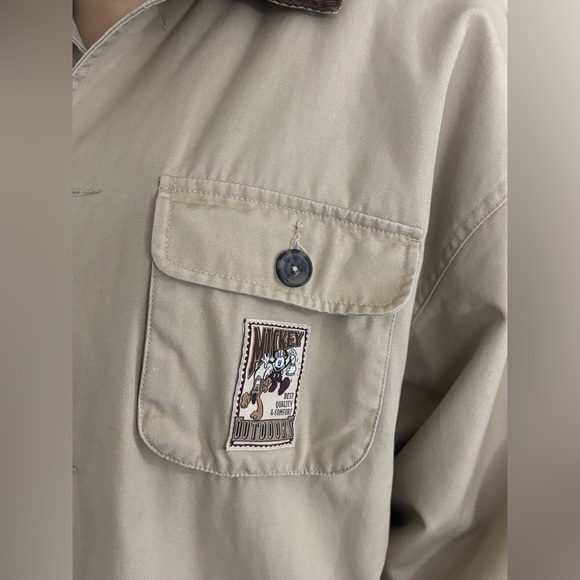 Mickey Mouse Walt Disney Utility  Cargo Tan Jacket Retro Large Reduced Price - Picture 9 of 16